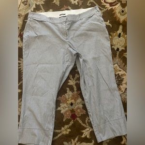 Size 24 Lane Bryant “The Lena” nautical look capris. Navy and white.